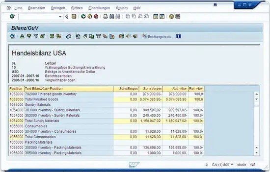 Vista de pantalla de sistema SAP R3