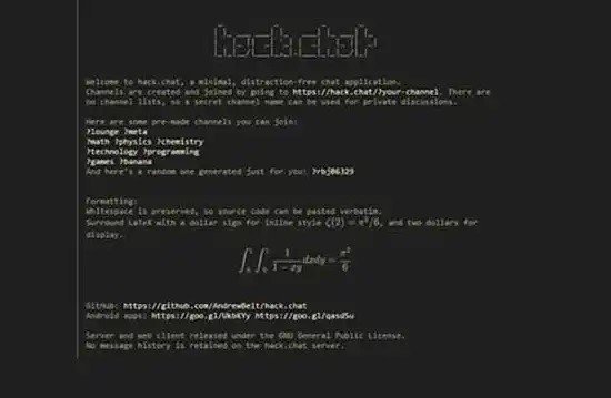Crear sala privada de chat en Hack Chat