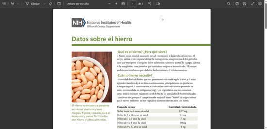 Lector de PDF del navegador web