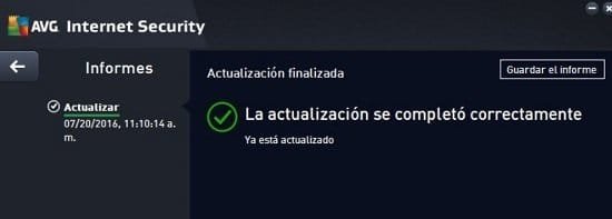 Verificación de actualización de antivirus