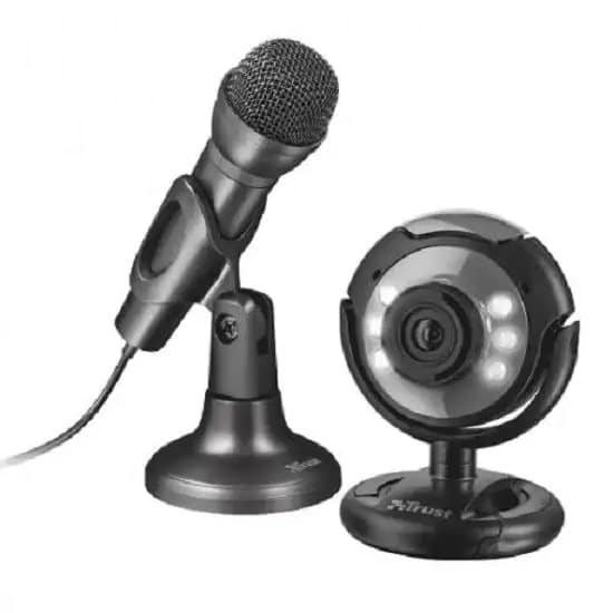 Webcam with external microphone