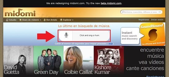 Midoni servicio para indentificar canción de video de YouTube