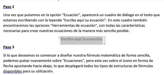 Insertar fórmulas matemáticas en Word