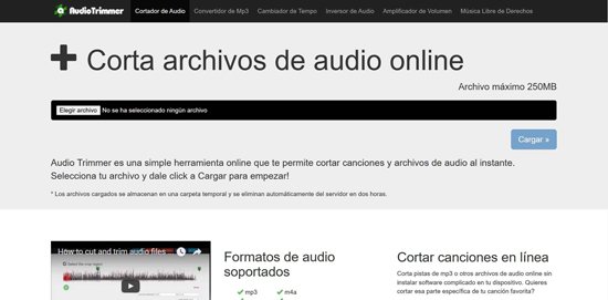 Audiotrimmer para cortar canciones online