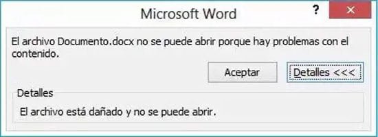 Abrir un archivo Word dañado