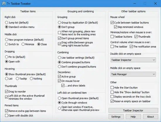 Personalizar la barra de tareas con 7+ Taskbar Tweaker