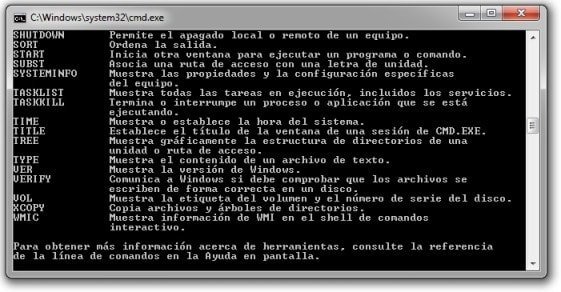 consola de comandos DOS