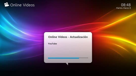 Vista de la pantalla de MediaPortal