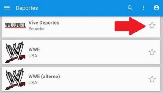 Marcar canales favoritos en You TV Player