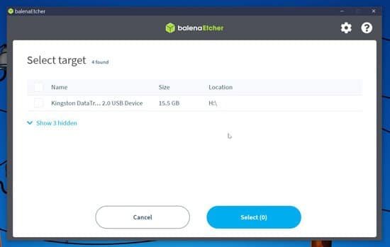 Usar Etcher para imagen ISO de Chrome OS
