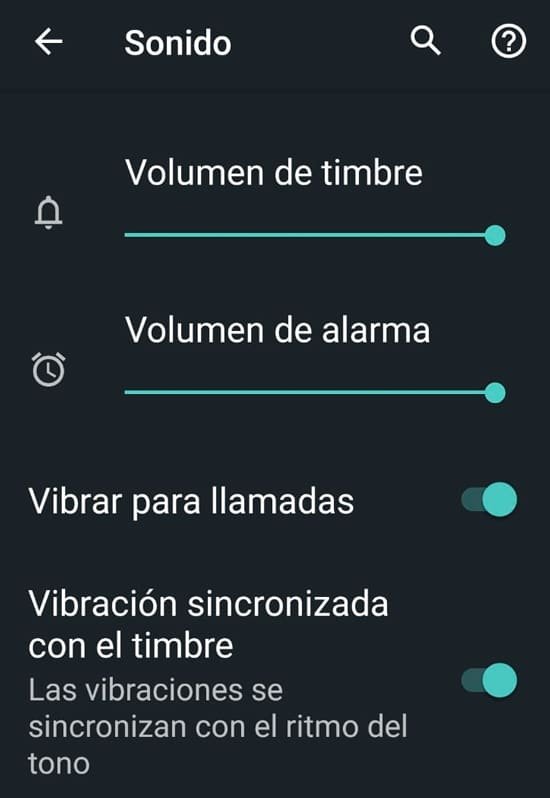 Configuración de vibración en celular