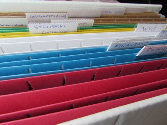 Carpetas de archivo de documentos