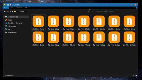 Archivos zip comprimidos