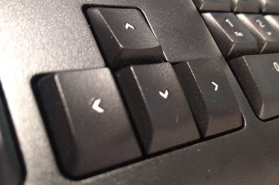 Teclas de dirección del teclado