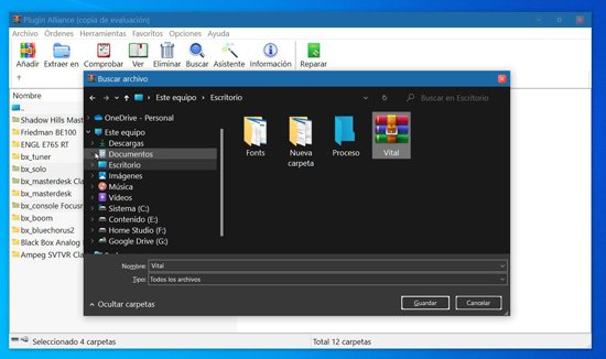 Zipear varios archivos de múltiples carpetas con WinRAR