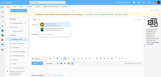 Como enviar un correo electrónico Outlook (Hotmail) 