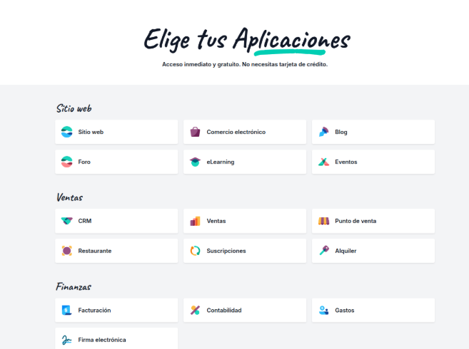aplicaciones de Odoo